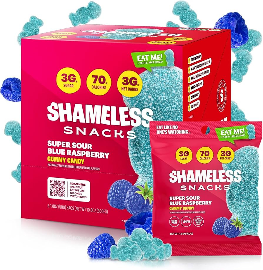 Shameless Snacks - Healthy Low Calorie Snacks, Low Carb Keto Gummies (Gluten Free Candy) - 6 Pack... | Amazon (US)