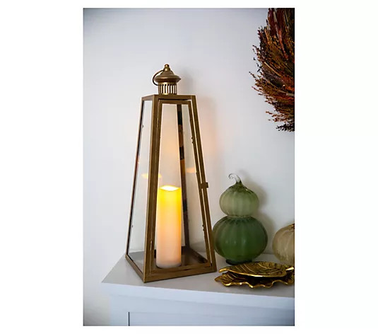 Large Metal 23.5" Lantern w/ LED Candle & Remote by Lauren McBride - QVC.com | QVC