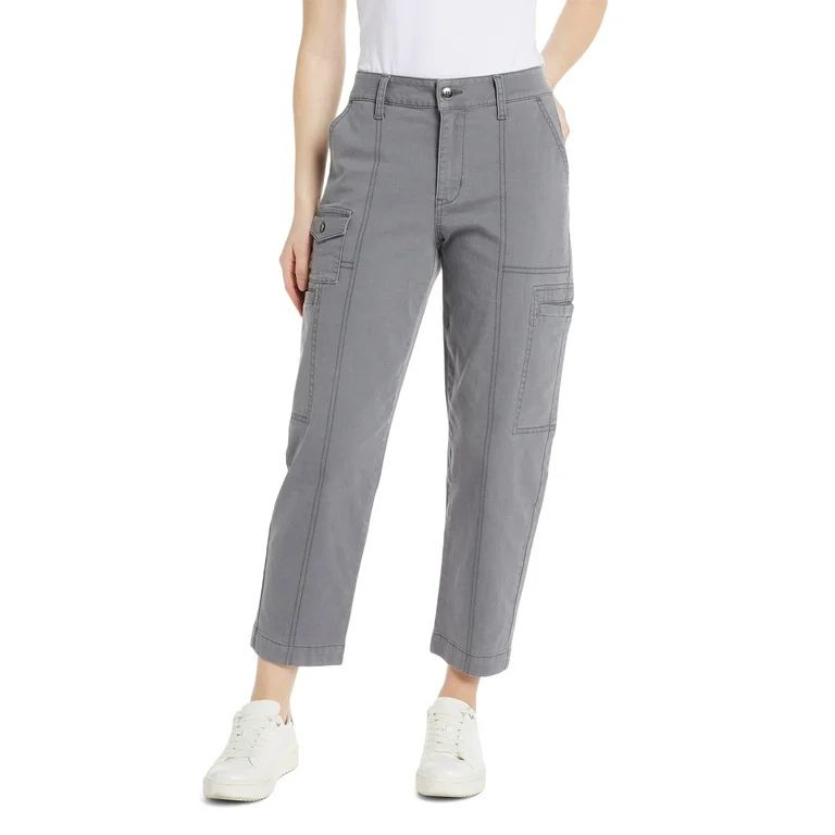 Time and Tru Women's Mid Rise Straight Utility Pants, 27" Inseam, Sizes 2-20 - Walmart.com | Walmart (US)