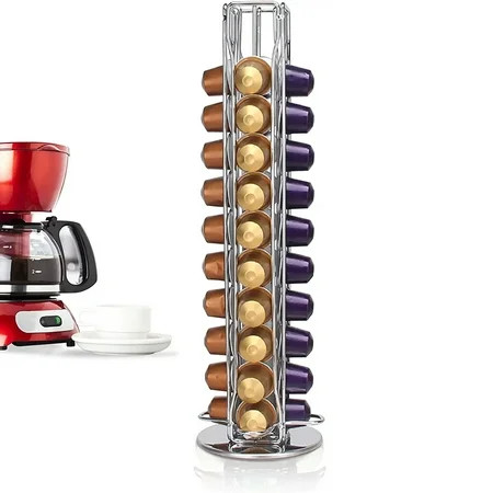 VIVEFOX Coffee Pod Holder Coffee Pod Storage Organizer Rack 360 Degree Rotatable Coffee Capsules Car | Walmart (US)