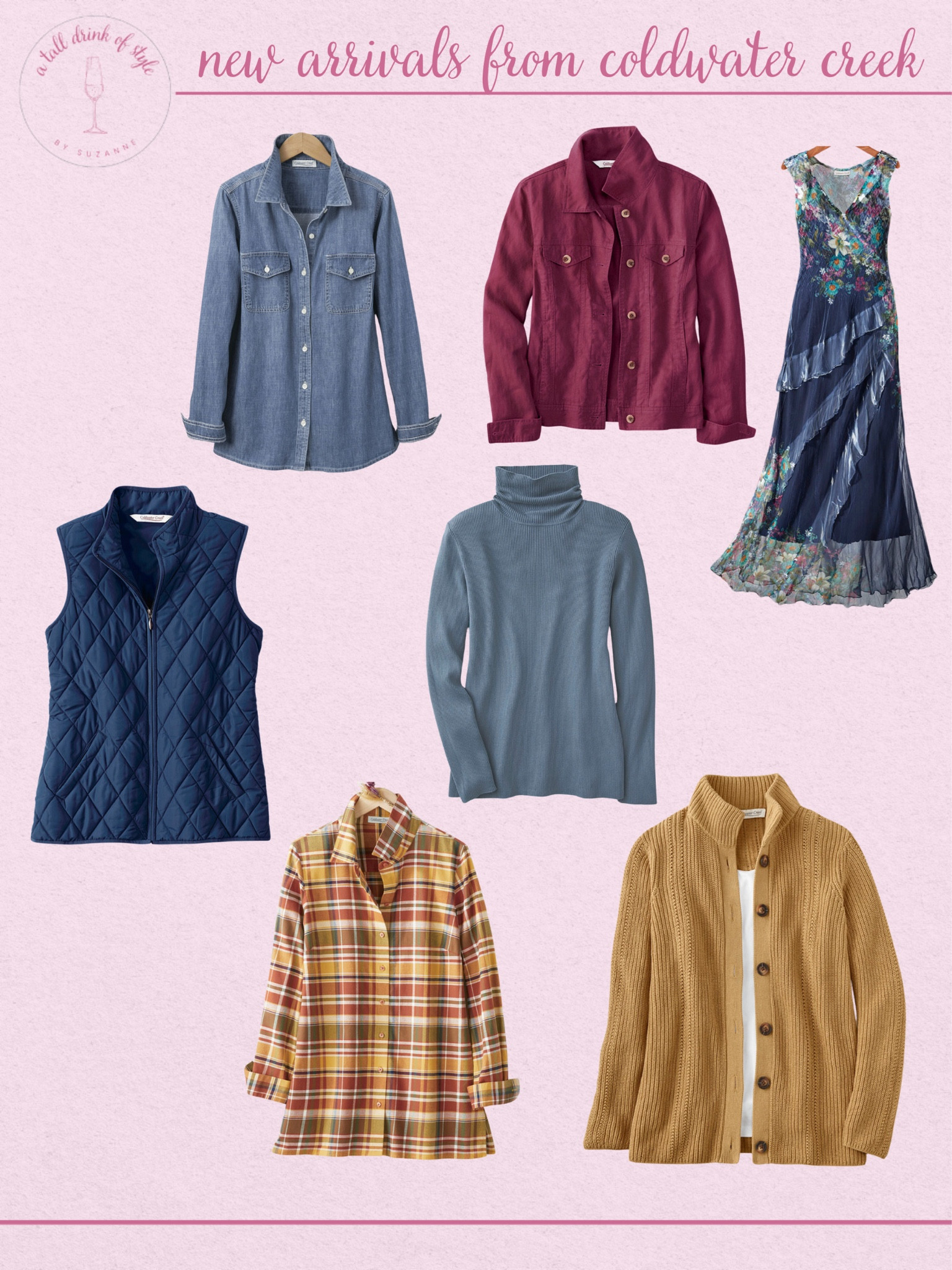 New in at COLDWATER Creek
Denim shirt, flowy dresses, quilted vests, plaid tops

#LTKOver40 #LTKFindsUnder100 #LTKStyleTip