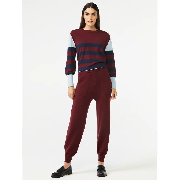 Free Assembly Women's Sweater Track Pants | Walmart (US)