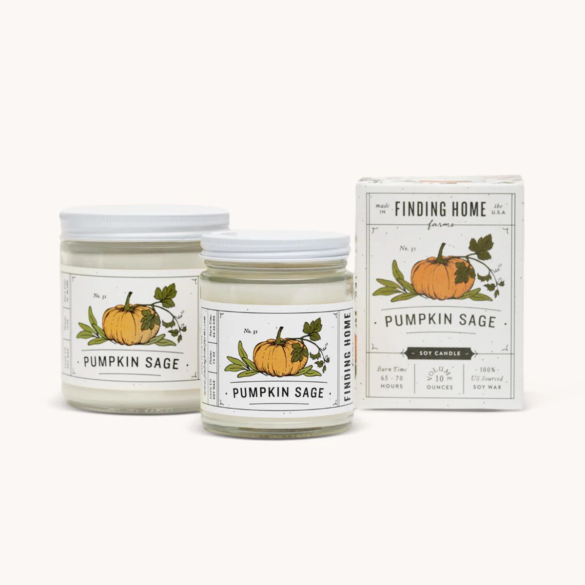 Pumpkin Sage Soy Candles - Pumpkin Scented Candles | Fall Soy Candles | Finding Home Farms