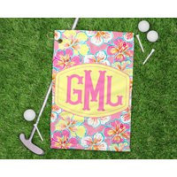 Golf Towel Womans Flower Personalized Tennis Sports | Etsy (US)