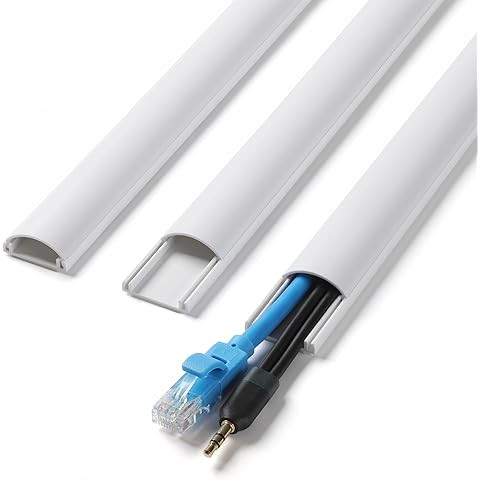 Yecaye 128in Wall Cord Hider for 1 Mini Wire, On-Wall Cord Cover Channel, Wire Concealer, Cable C... | Amazon (US)