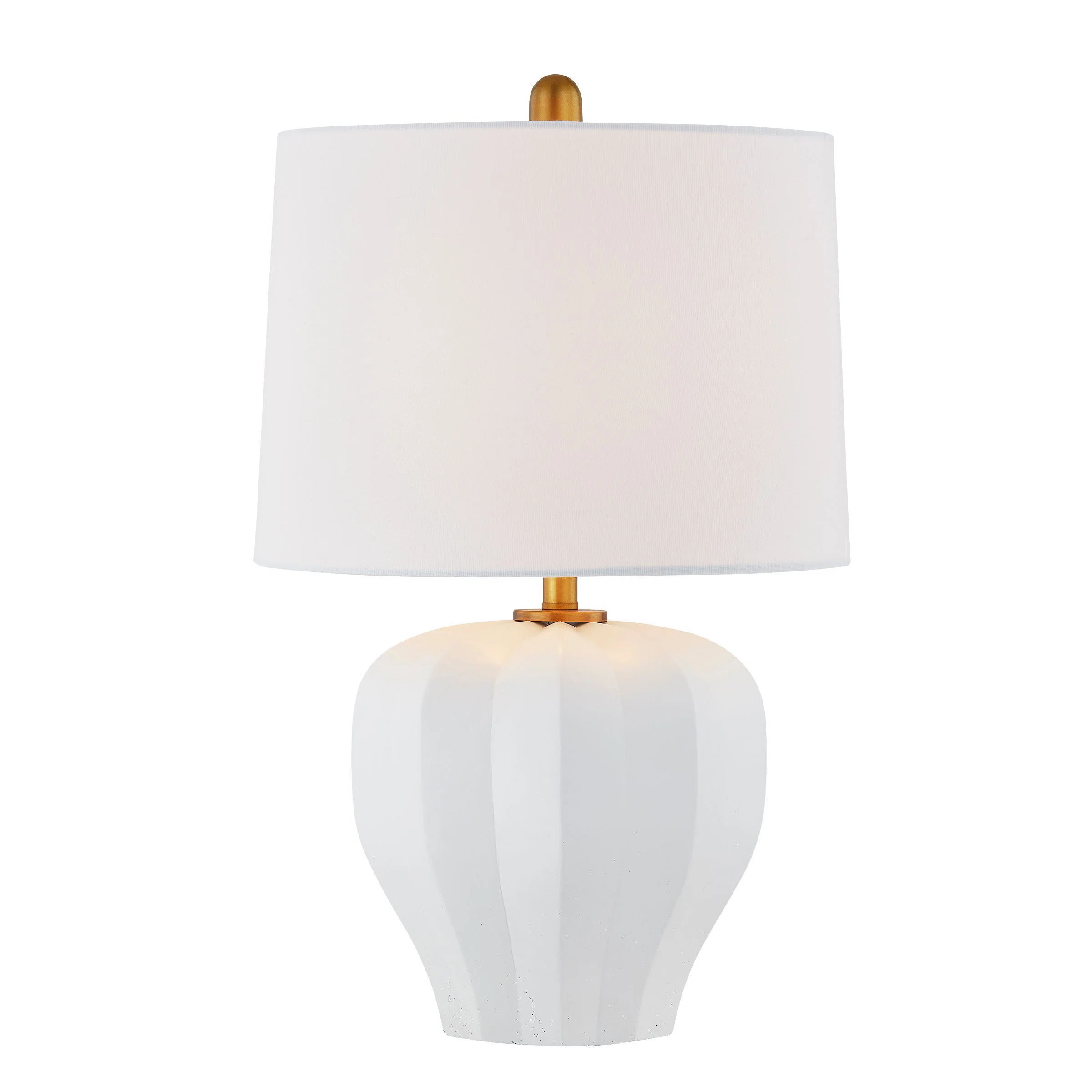 Gwyneth 21" Table Lamp with Linen Shade, White | Wayfair North America