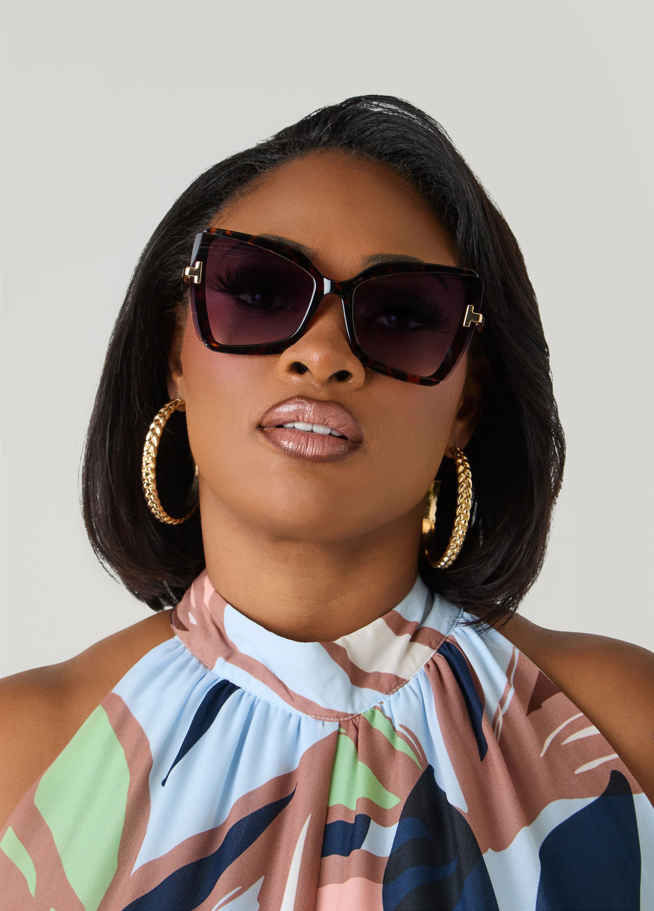 Tortoiseshell Square Sunglasses | Ashley Stewart