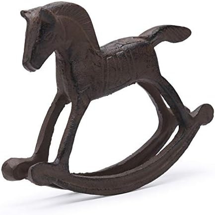 BRASSTAR Cast Iron Rocking Horse Statue 6.3” Garden Home Office Desk Decor Collection Childlike... | Amazon (US)