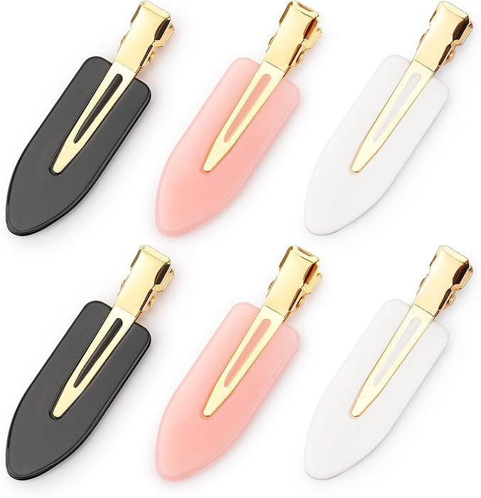 D 6 Pcs Creaseless Hair Clips No bend No Crease Hair Clip Makeup Clips for Women and Girls Flat H... | Amazon (US)