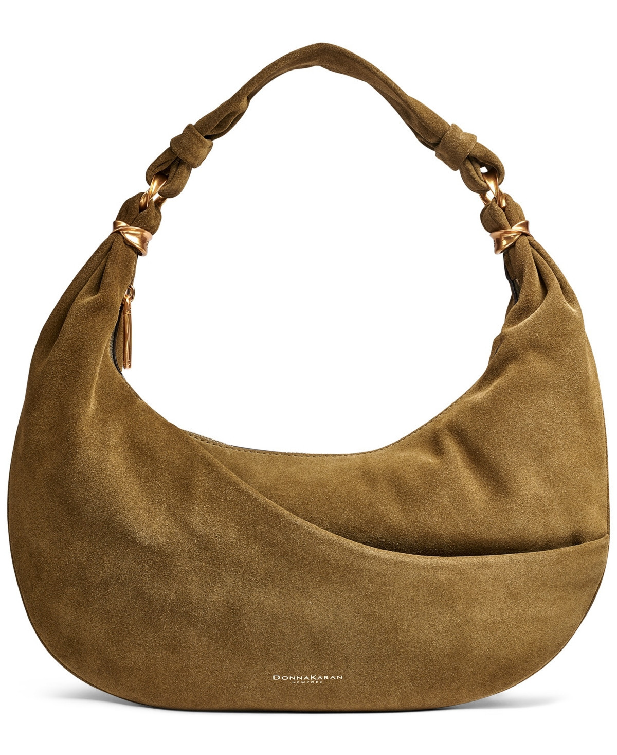 Donna Karan New York Gabardine Suede Shoulder Bag - Smoky Olive | Macy's