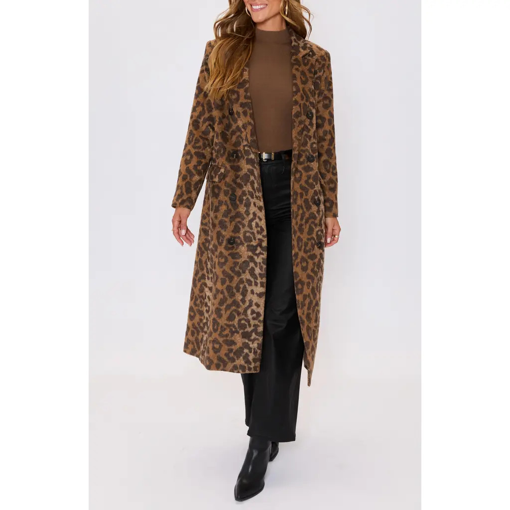 VICI Collection Amelia Leopard Print Coat at Nordstrom, Size Large | Nordstrom