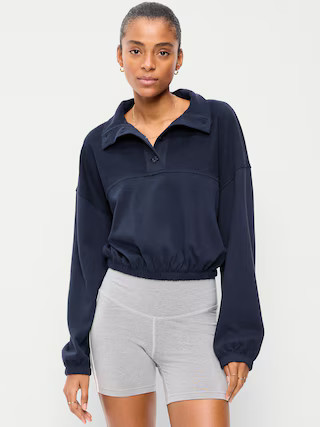 Button-Up Funnel-Neck Sweatshirt | Old Navy (US)