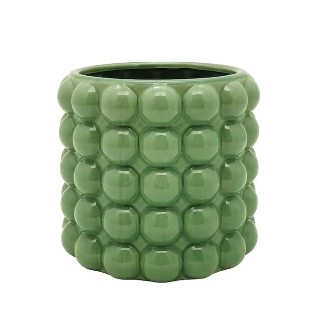 Origin 21 7.625-in W x 7-in H Green Ceramic Indoor/Outdoor Planter | Lowe's