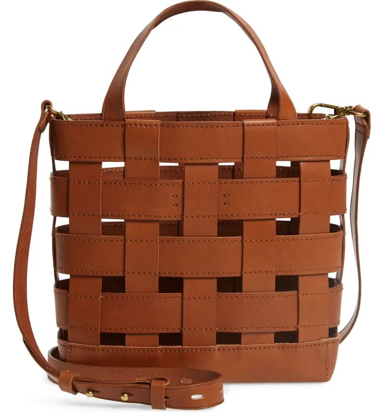 Madewell Small Transport Basketweave Leather Crossbody Bag | Nordstrom | Nordstrom