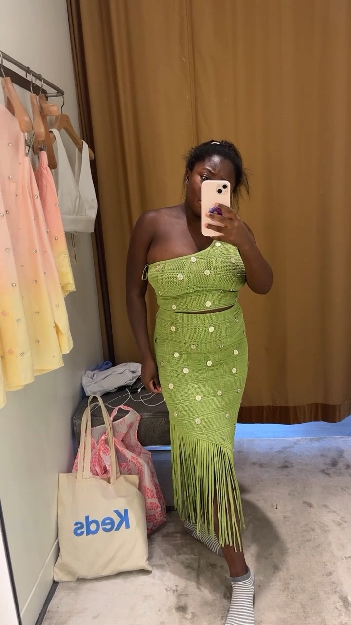 Great vacation set 40% off sale! Amazing knit fabric with fringe skirt 
wearing size 0 top and 36 skirt

#LTKtravel #LTKstyletip #LTKsalealert