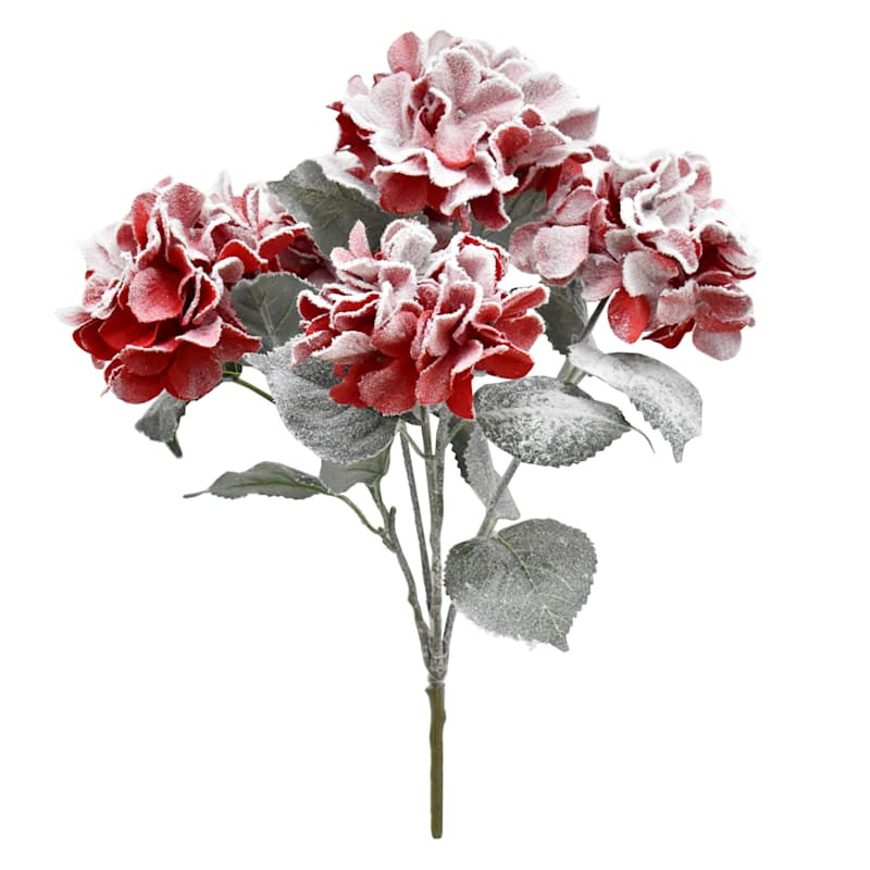 Snowy Red Hydrangea Bush, 19.5" | At Home