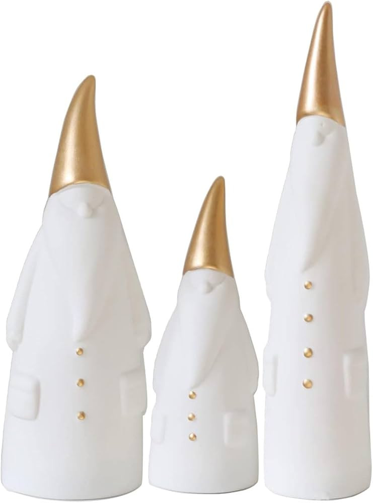 Christmas Gnome Santa Claus Statue Figurine, Decorative Ceramic Santa Clause Christmas Xmas Ornam... | Amazon (US)