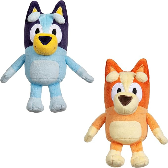 Bingo & Bluey Plush Toys Bundle – Exclusive 2-Pack Soft Toys, Deluxe Fabric, Embroidered Detail... | Amazon (US)