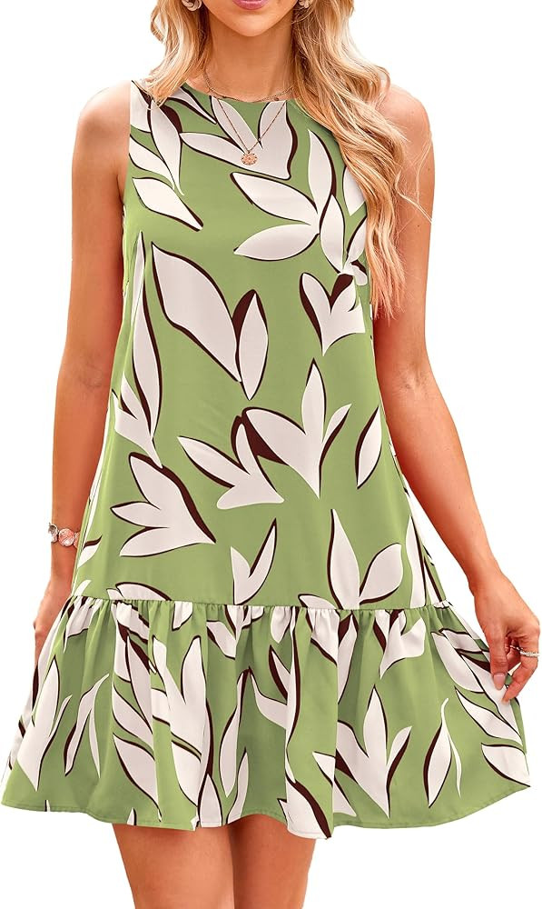 PRETTYGARDEN Women's 2025 Summer Boho Floral Mini Dress Sleeveless Backless Short Wedding Guest B... | Amazon (US)