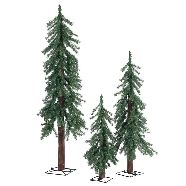 Unlit Rustic Alpine Trees Set of 3 | Walmart (US)