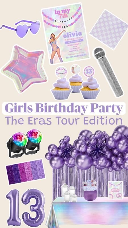For your favorite swifties big birthday party!! #erastourbirthday #taylorswiftbirthdayparty #girlsbirthdayparty #girlspartyideas #swiftiebirthday #swifties #teengirlbirthday 

#LTKfamily #LTKparties #LTKkids
