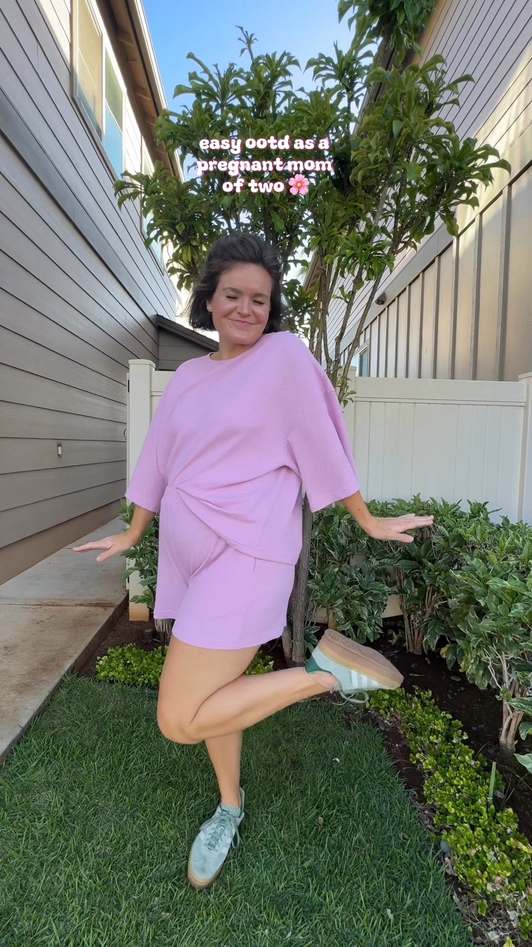 wearing an xl because I know my belly will be growing, but feel like I could have definitely worn a large, which is my usual size! adorable and less that $25 :-) wearing the pink color (even though it looks kind of purple!)

#LTKMidsize