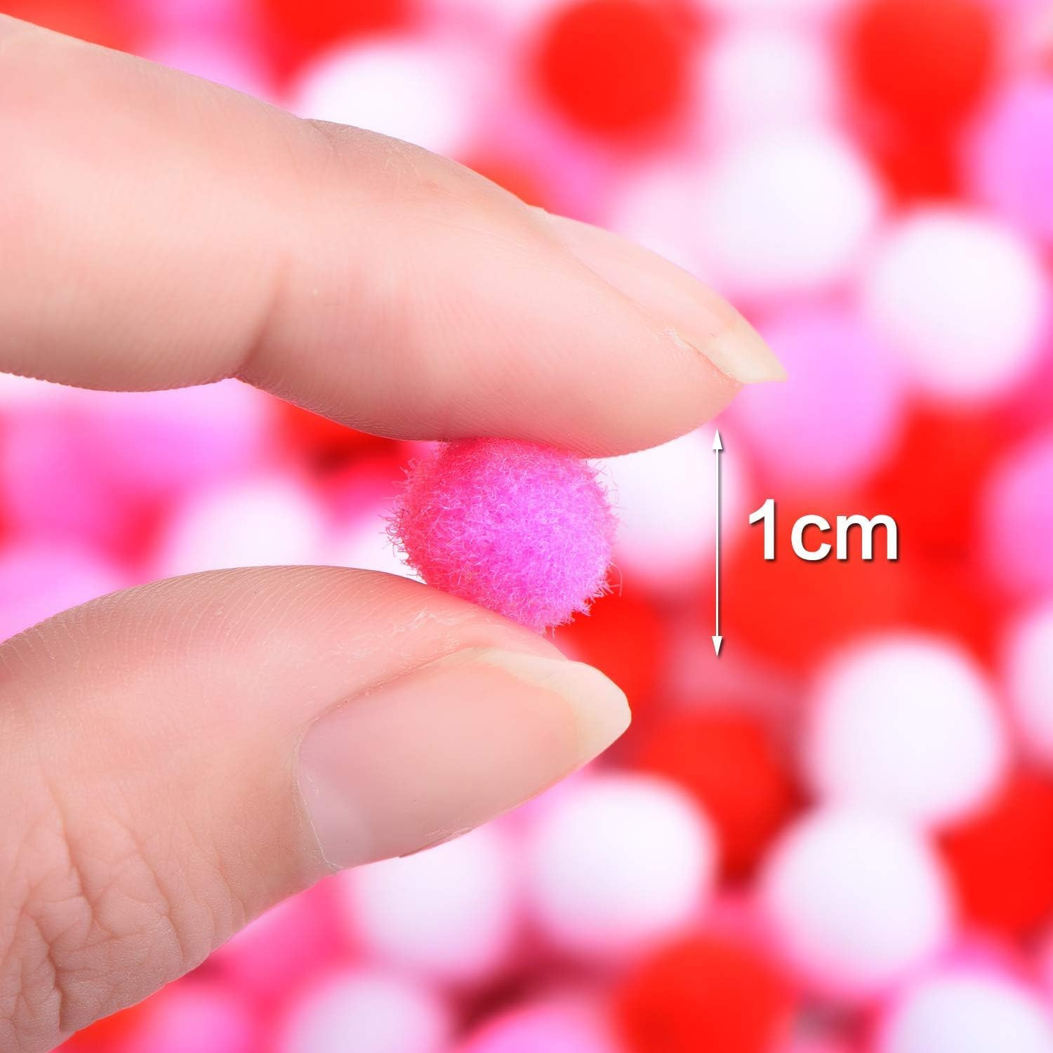 600 Pieces Valentines Pom Poms Fluffy Pom Balls Mini Craft Pompoms for Valentine's Day DIY Craft ... | Amazon (US)