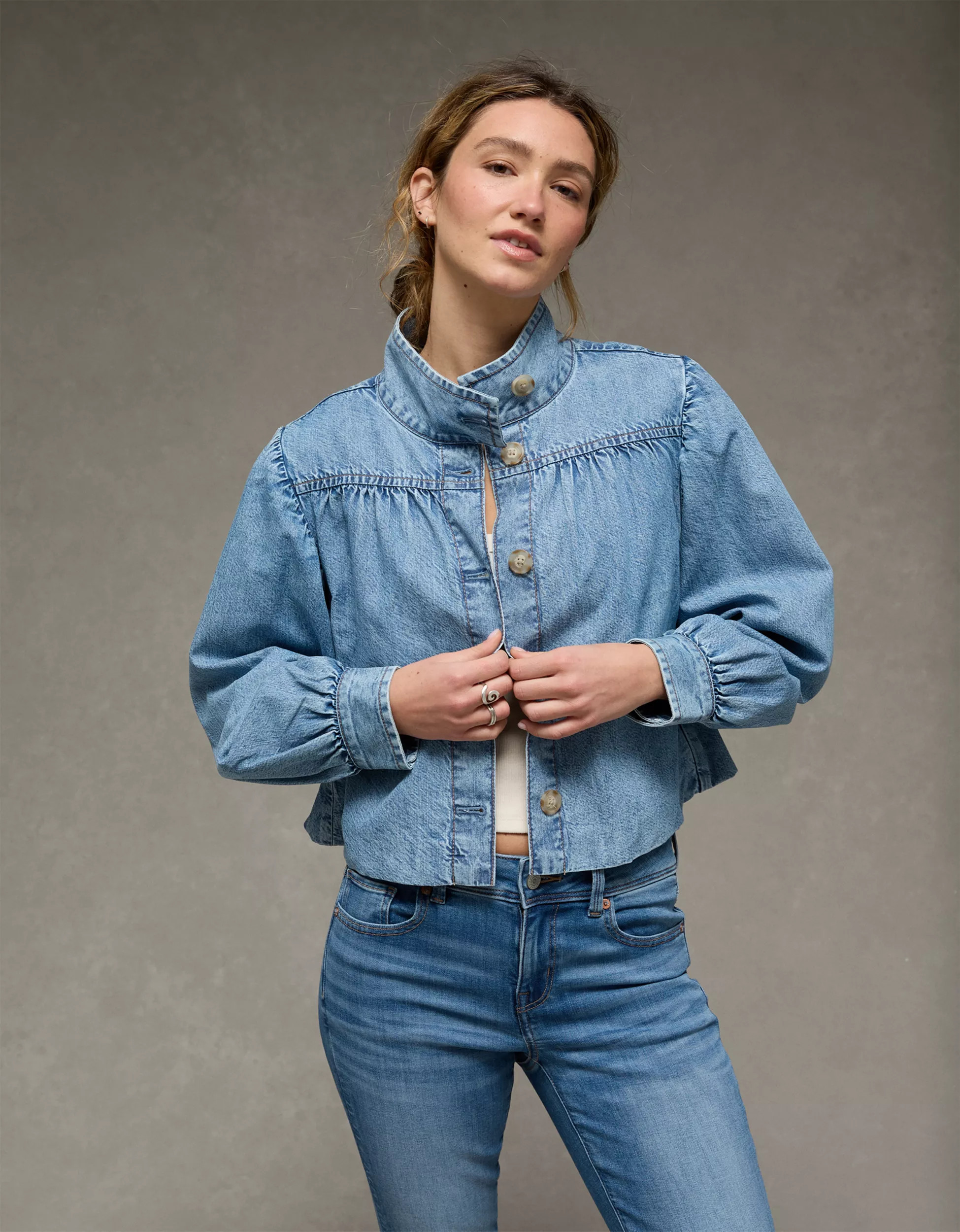 AE Denim Swing Jacket | American Eagle Outfitters (US & CA)