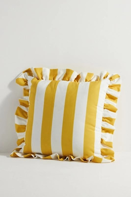Maeve by Anthropologie Striped Ruffle Indoor/Outdoor Pillow | Anthropologie (US)