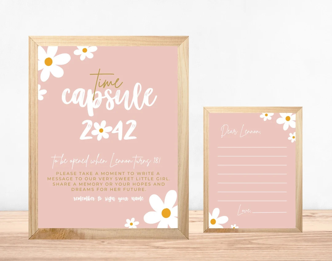Daisy Time Capsule Template, Boho Daisy First Birthday Party,Floral 1st Birthday Party Decor Girl... | Etsy (US)
