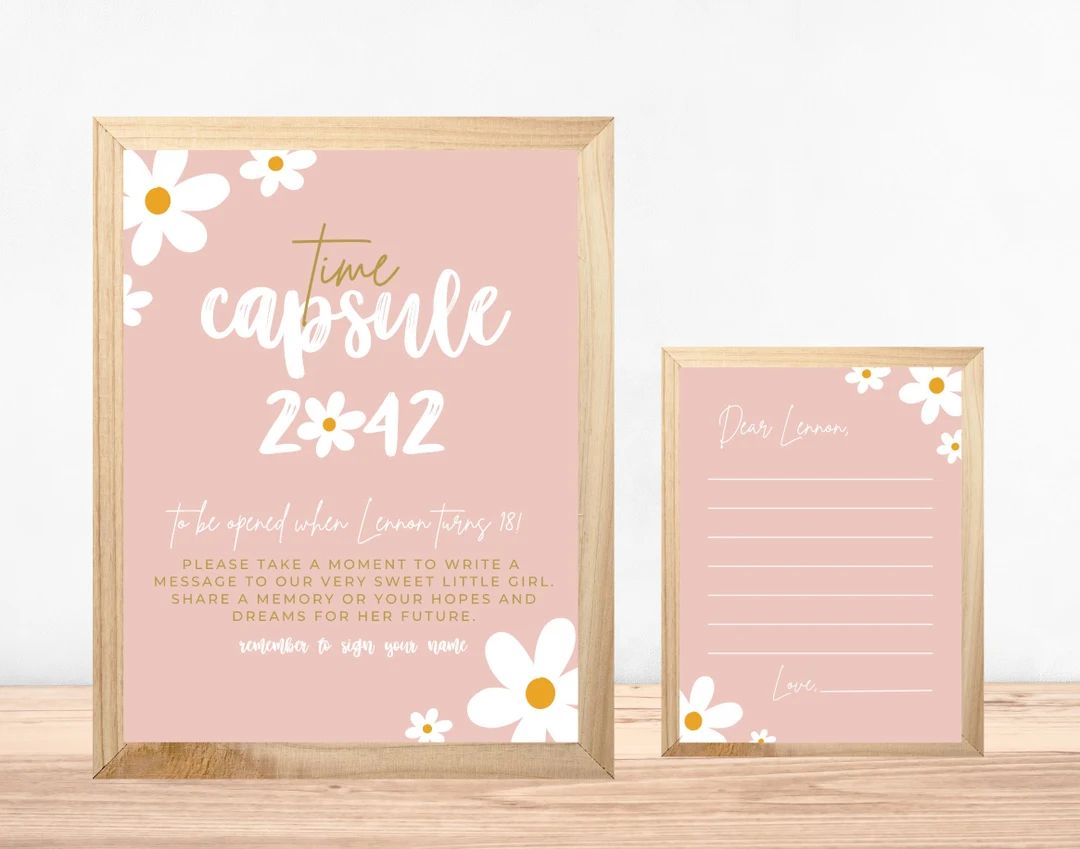 Daisy Time Capsule Template, Boho Daisy First Birthday Party,Floral 1st Birthday Party Decor Girl... | Etsy (US)