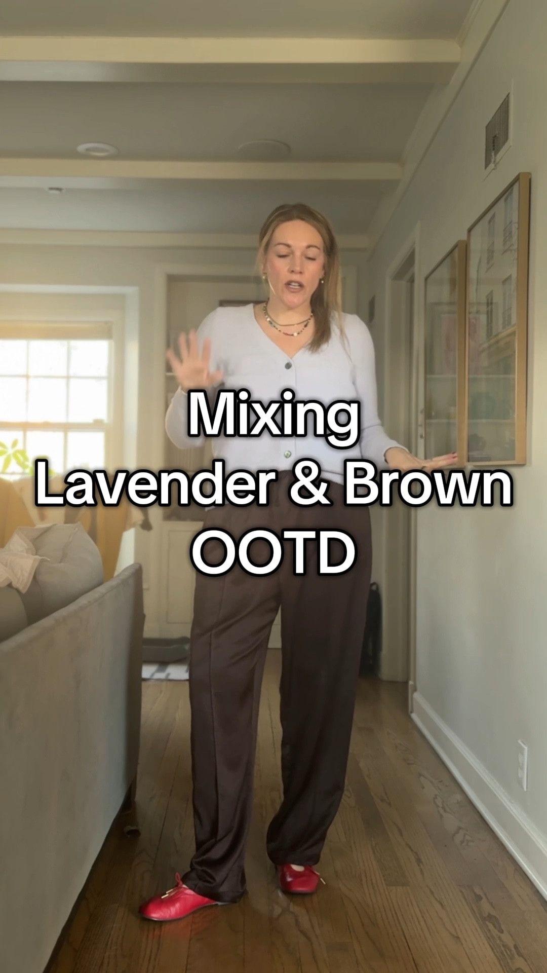 mixing brown and lavender 

#LTKootd #LTKWorkwear #LTKOver40