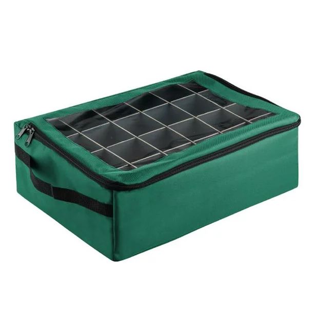 Tiny Tim Totes 83-DT5575 48 Christmas Ornament Organizer Storage Box - Green - Walmart.com | Walmart (US)