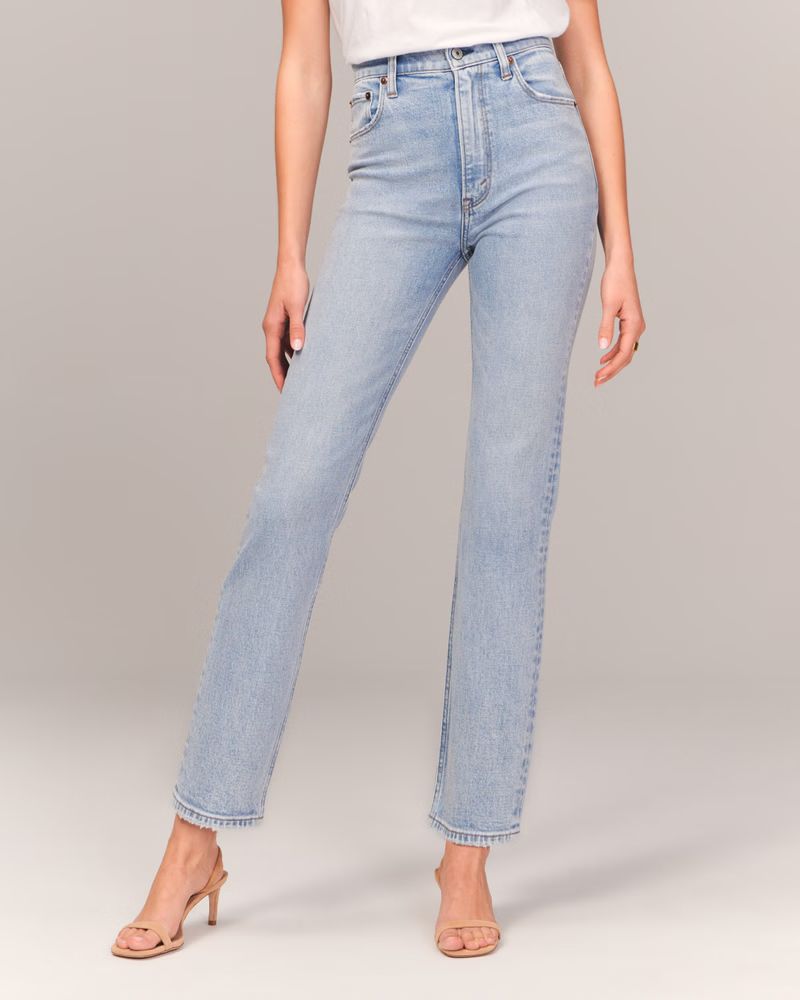 Women's Ultra High Rise Ankle Straight Jean | Women's New Arrivals | Abercrombie.com | Abercrombie & Fitch (US)