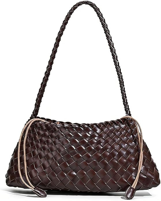 Genuine Hand Woven Leather Shoulder Bag Daily Hand Purse | Amazon (US)