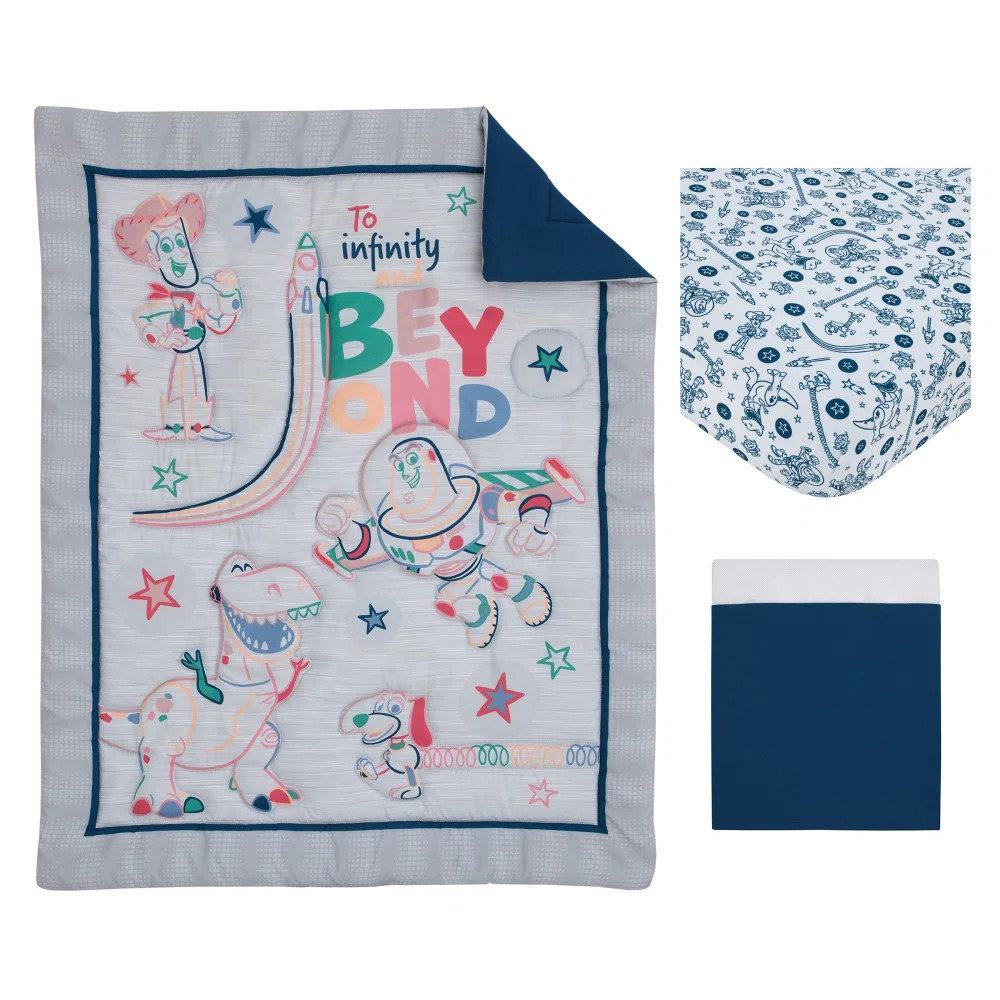 NoJo Disney Toy Story Color Crazy Grey, Blue, Orange and Green To Infinity and Beyond Woody, Buzz... | Wayfair North America