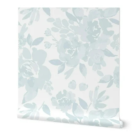 Peel-and-Stick Removable Wallpaper Floral Blue White Vintage Home Farmhouse | Walmart (US)
