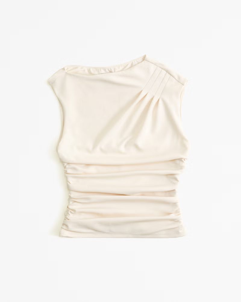 Ruched Jersey Crepe Top | Abercrombie & Fitch (US)
