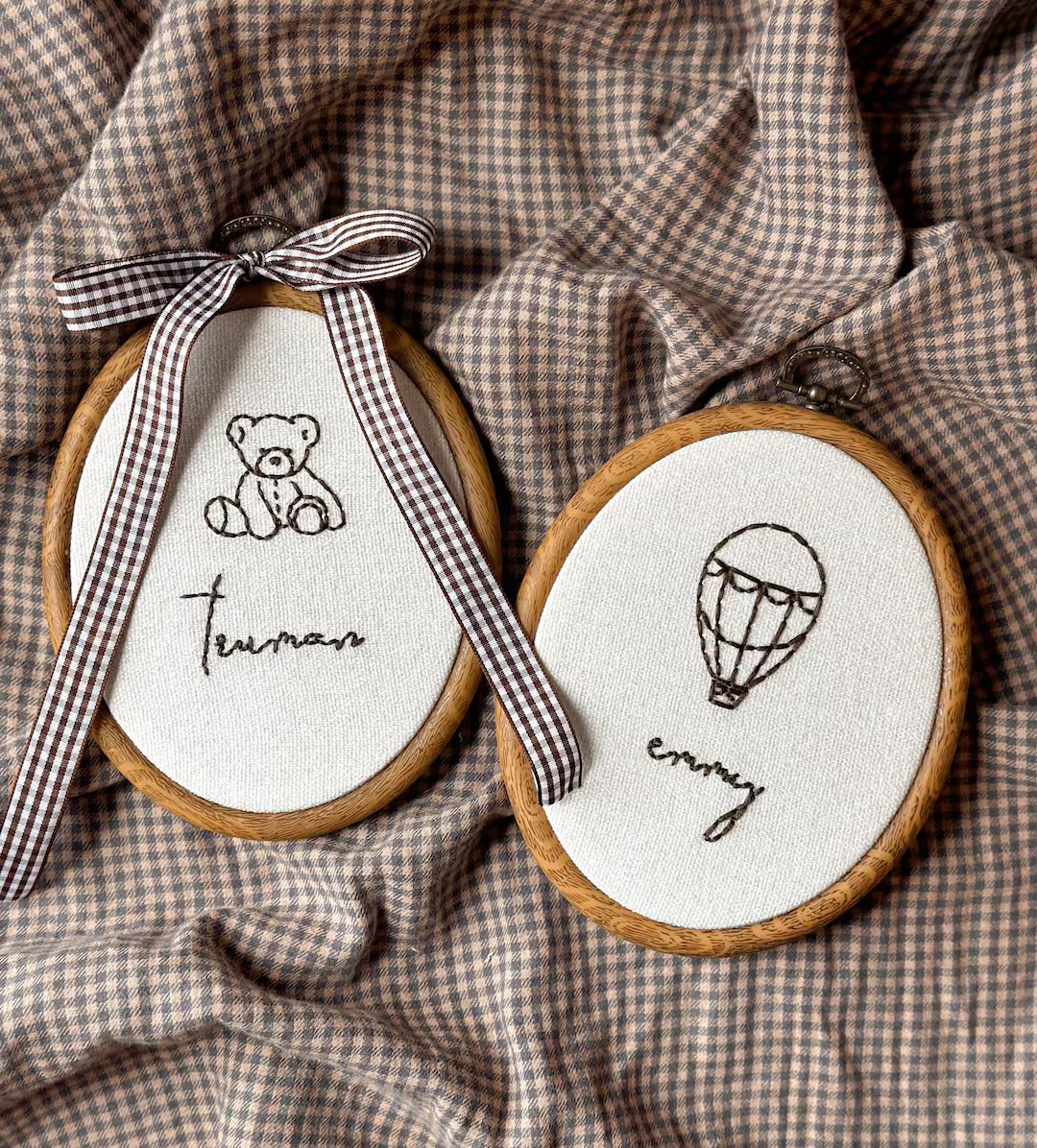Custom Name Embroidery Hoop, Teddy Bear Nursery Decor, Nursey Wall Decor, Custom Baby Name Announ... | Etsy (US)
