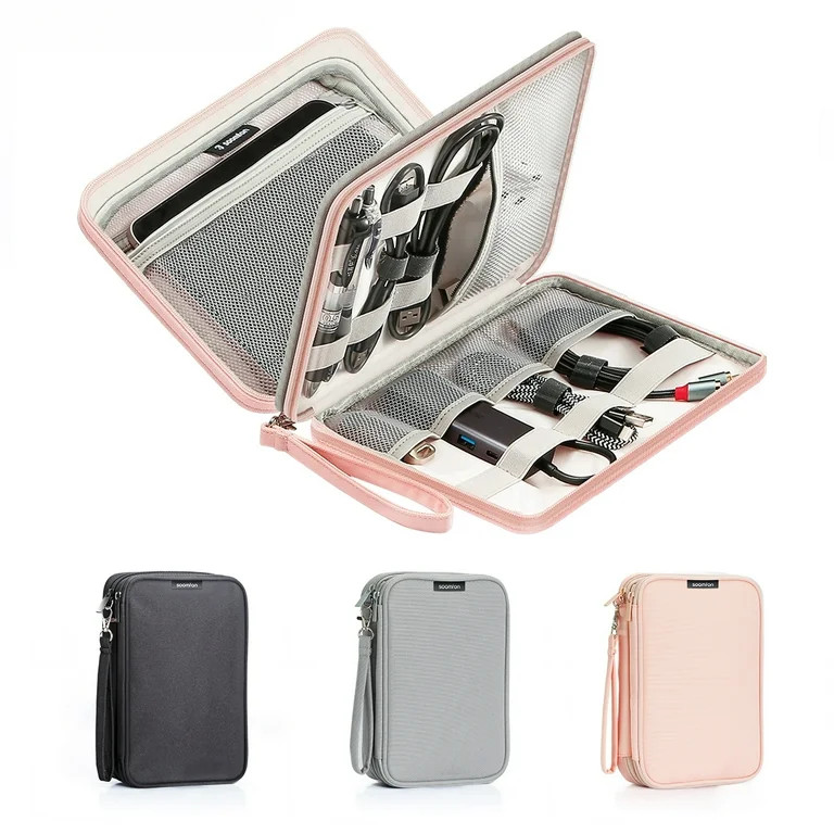 SOOMFON Electronic Organizer travel case,Waterproof Double Layers,Tech cord Storage for Cables, C... | Walmart (US)