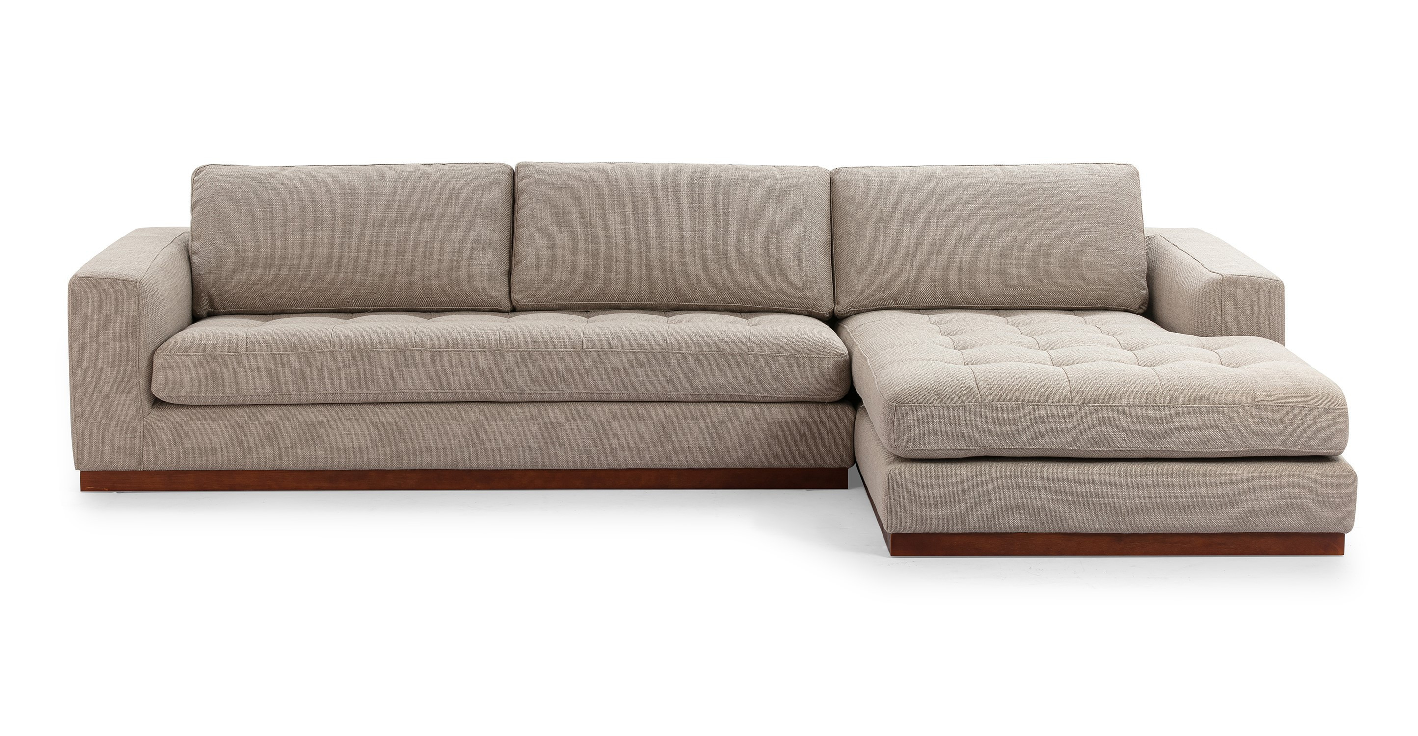 Newport 124" Fabric Sofa Sectional Right, Dunes | Kardiel