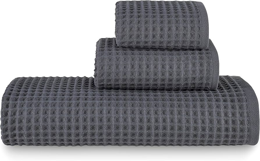 sea me at home Waffle Bath Sheet Set, 100% Turkish Cotton, Includes 1 Bath Sheet, 1 Hand Towel, 2... | Amazon (US)