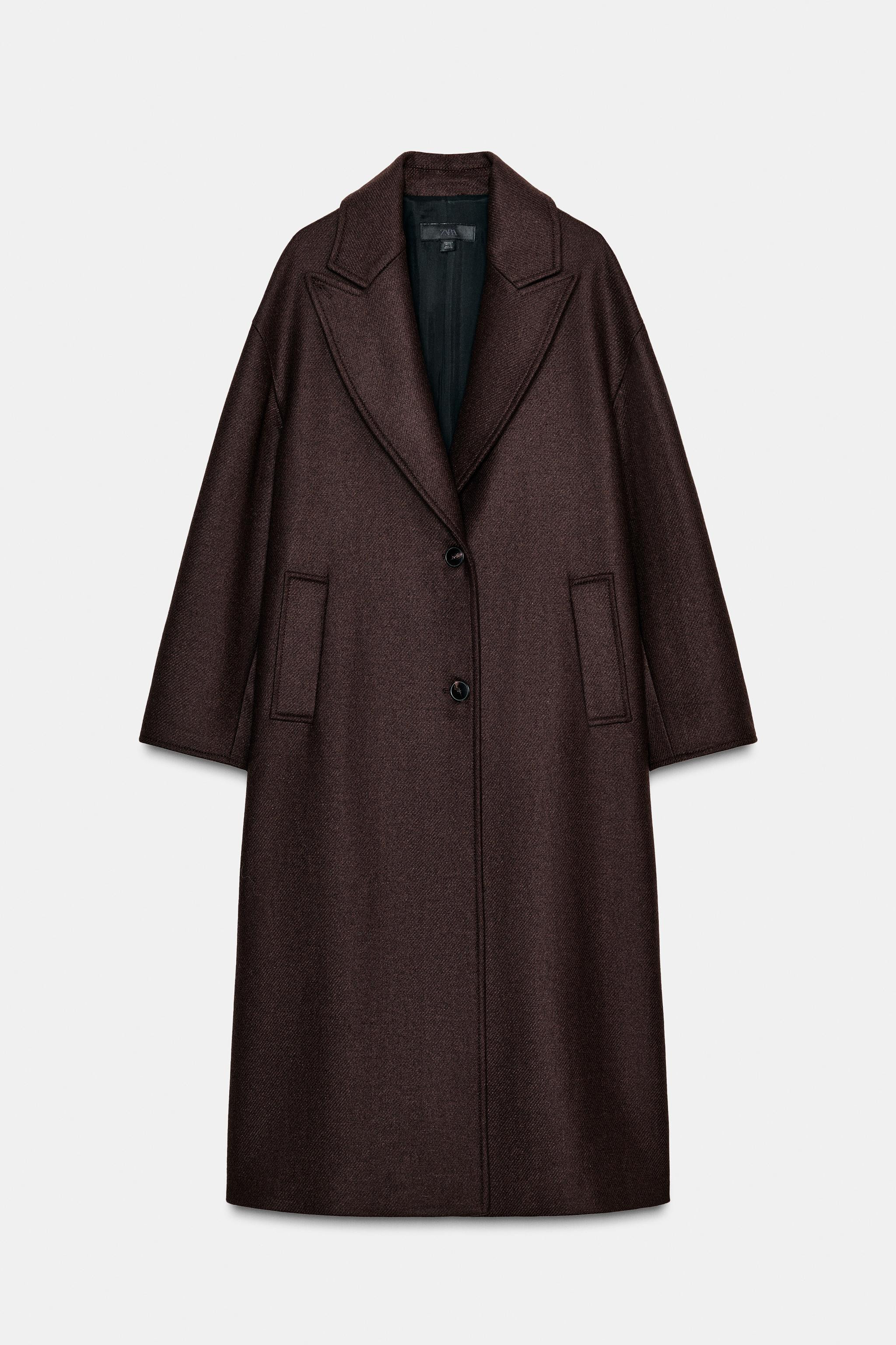 FAUX LEATHER COLLAR COAT | Zara US