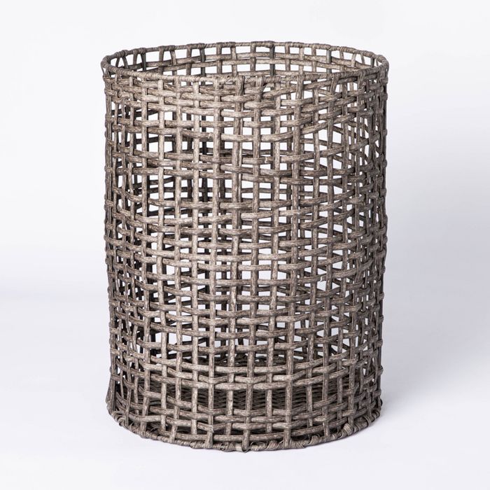 Manmade Rattan Outdoor Basket Gray - Threshold™ designed with Studio McGee | Target