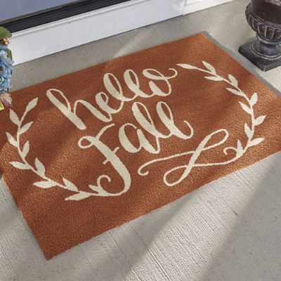 'Hello Fall' Hooked Door Mat | Grandin Road | Grandin Road