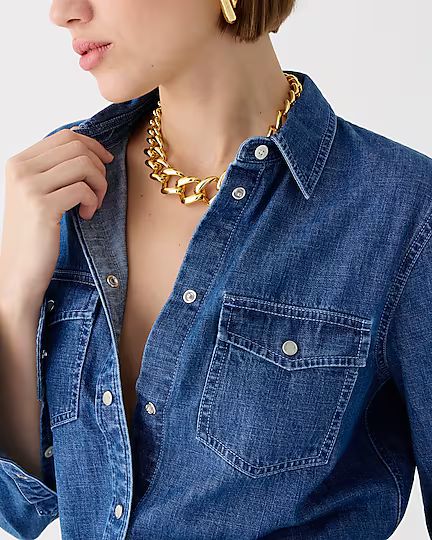 Wren slim western chambray shirt in Villere wash | J. Crew US