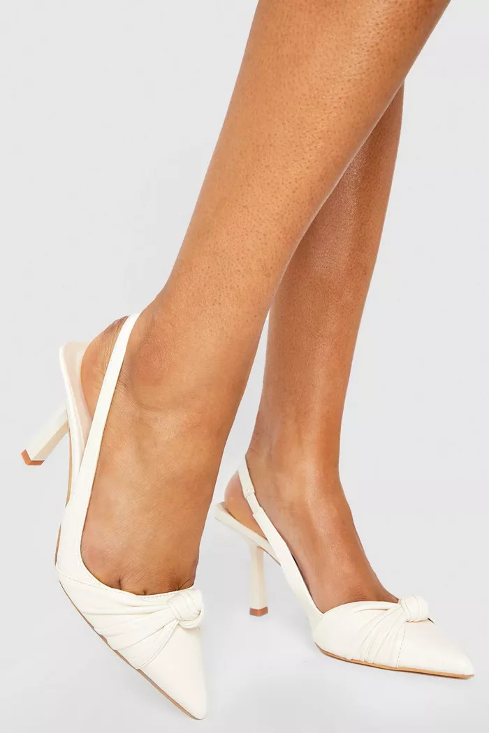 Knot Detail Slingback Court Shoes | Boohoo.com (UK & IE)