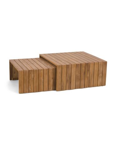 Set Of 2 Outdoor Teak Tables | TJ Maxx