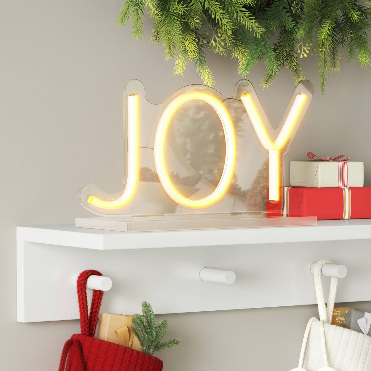 10.7"x5.51" Christmas Joy Neon Acrylic Stand USB Powered - Wondershop™ | Target