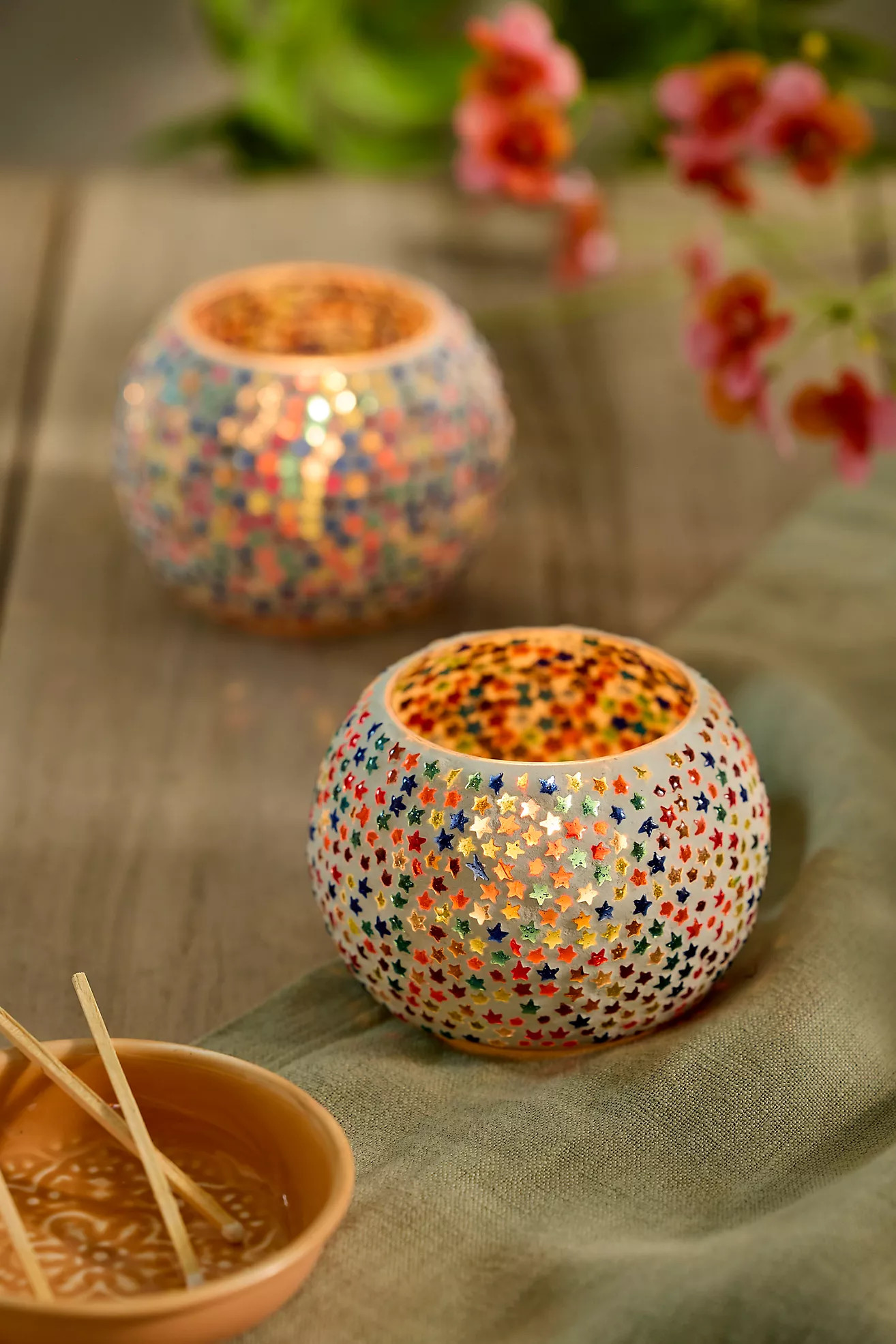 Star Mosaic Votive Holders, Set of 2 | Anthropologie (US)